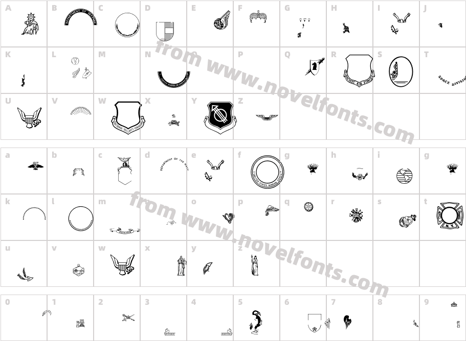 Special SealsP01Character Map