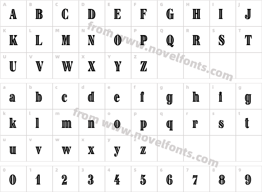 Sphinx Condensed InlineCharacter Map