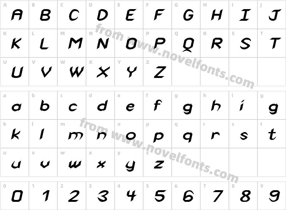 Spike Extended Bold ItalicCharacter Map