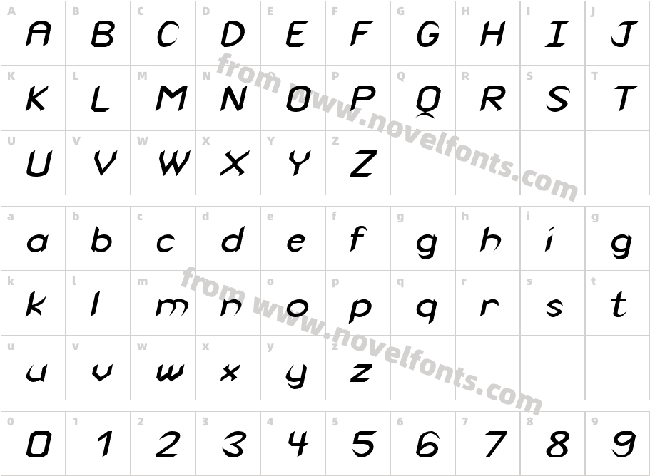 Spike Extended ItalicCharacter Map