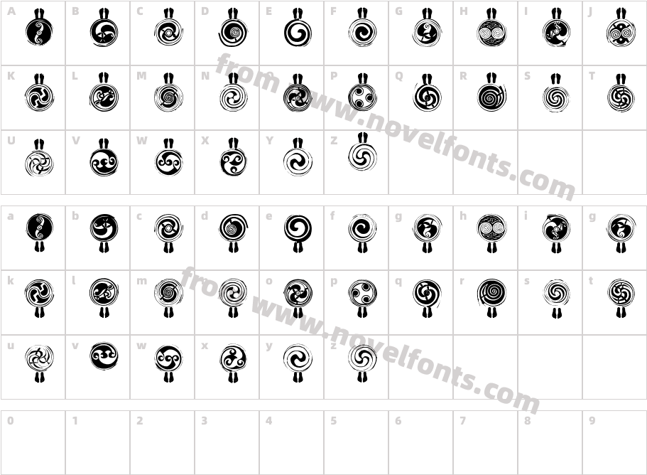 Spiral TracesCharacter Map