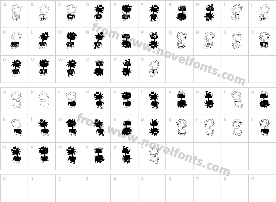 SpontcomicCharacter Map