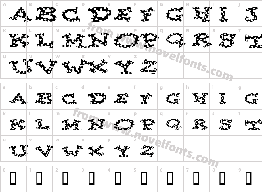 Spotty FontCharacter Map