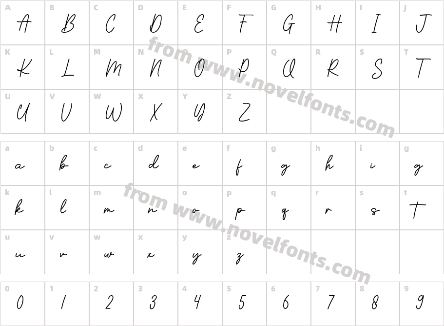 BrillianceSignatureRegularCharacter Map