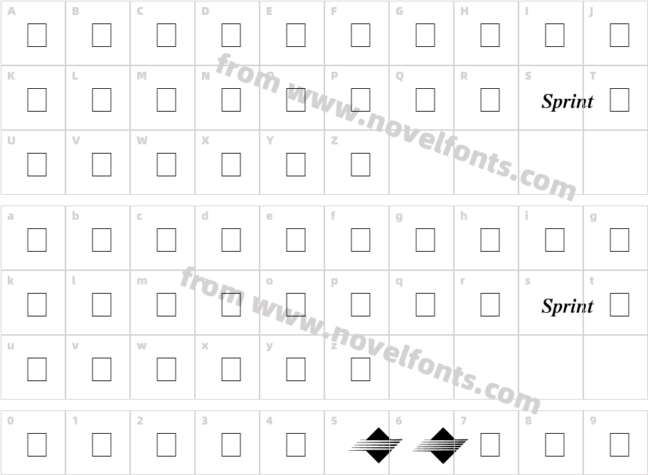 Sprint MediumCharacter Map