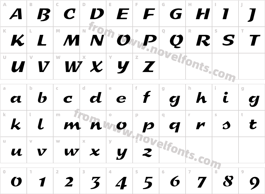 Sprint RegularCharacter Map