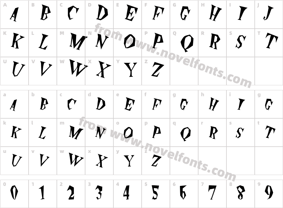 Spunk ItalicSWFTECharacter Map