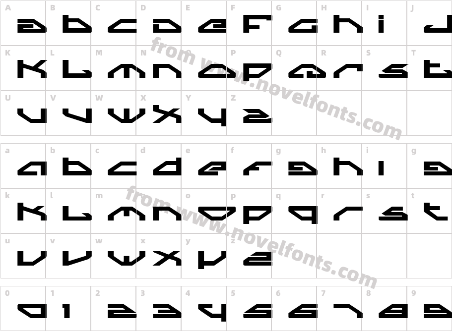 Spylord Bold ExpandedCharacter Map