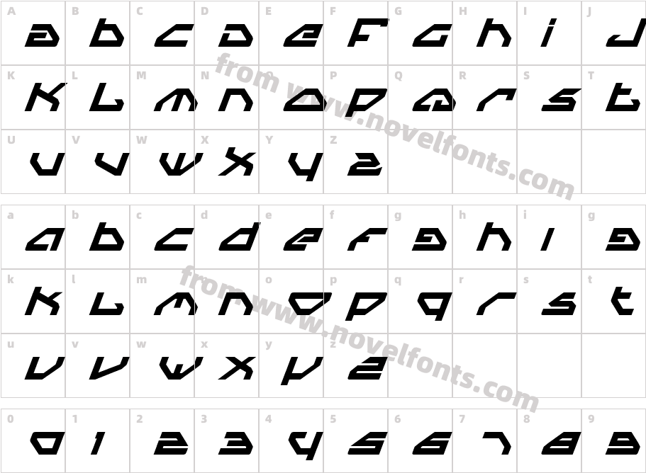 Spylord Bold ItalicCharacter Map