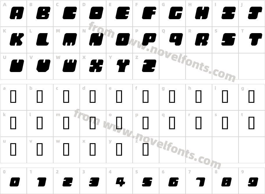 Squircle Cirquare qubiq regitalicCharacter Map