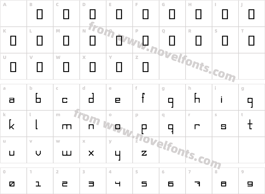 Squircle Cirquare semiserif thinCharacter Map