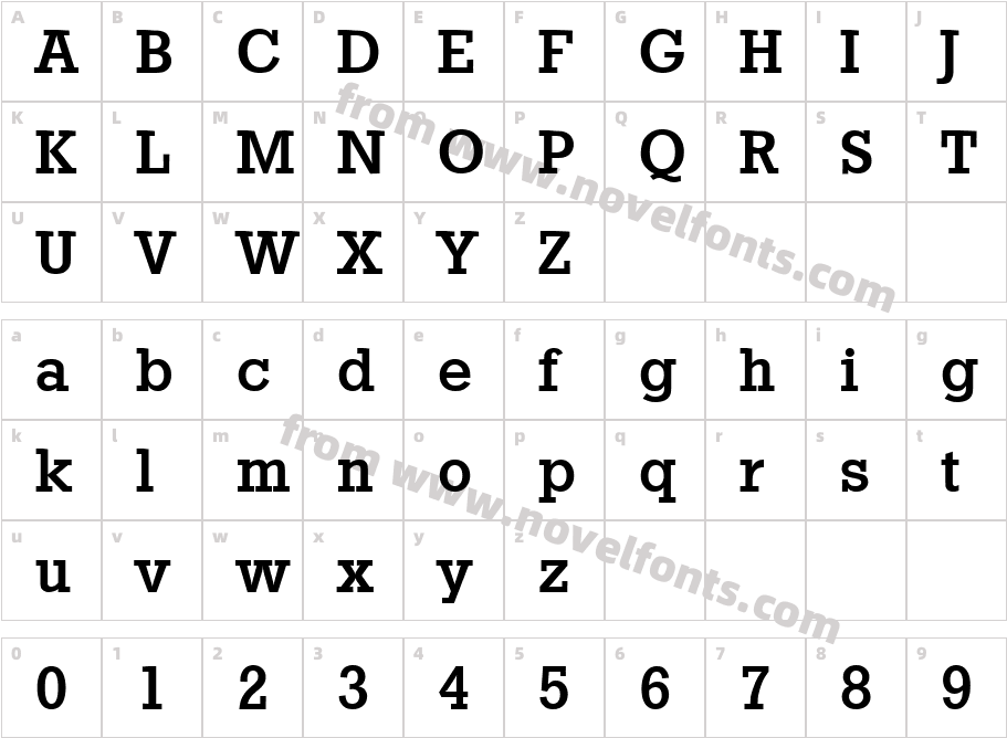 Stafford MediumCharacter Map