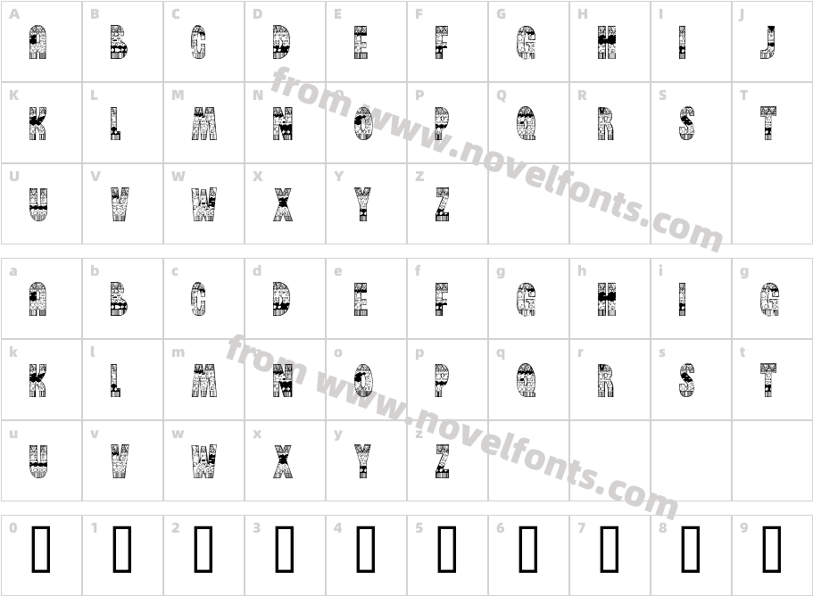 BrinetextPattern-RegularCharacter Map