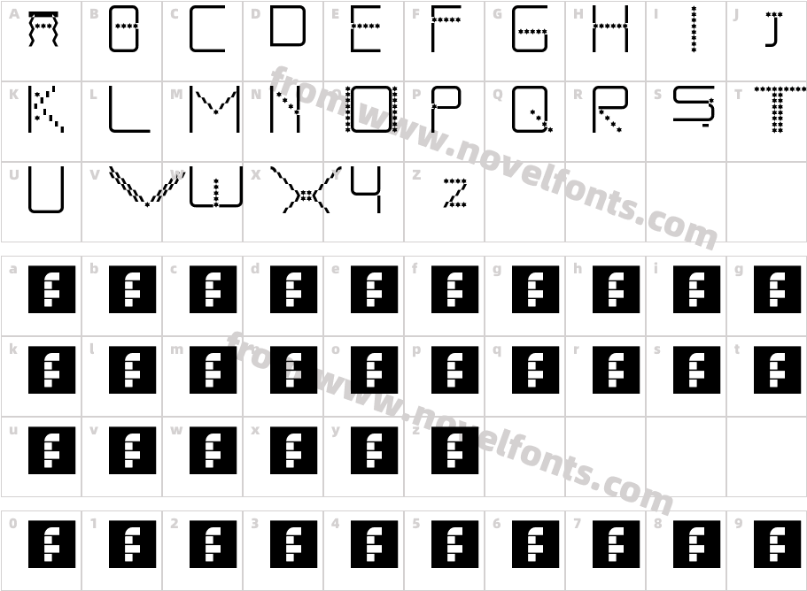 Star Font Capitals RegularCharacter Map