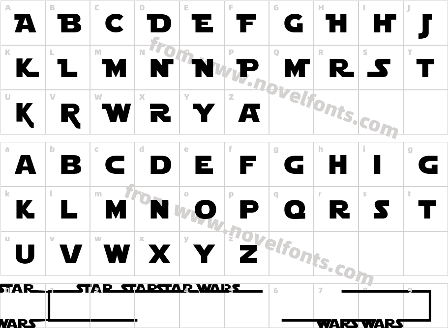 Star Jedi Logo Mono LineCharacter Map