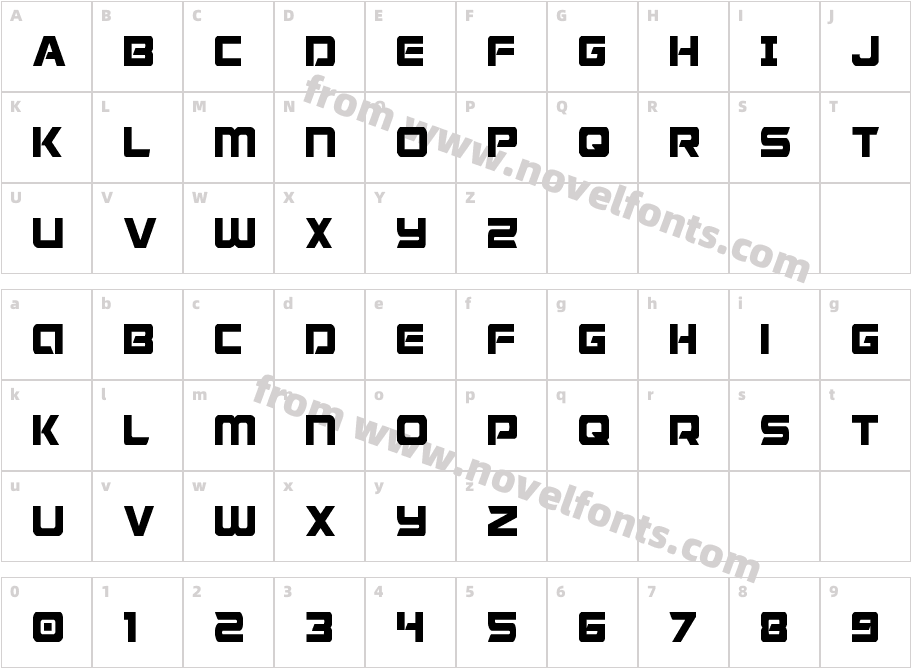 Starduster CondensedCharacter Map