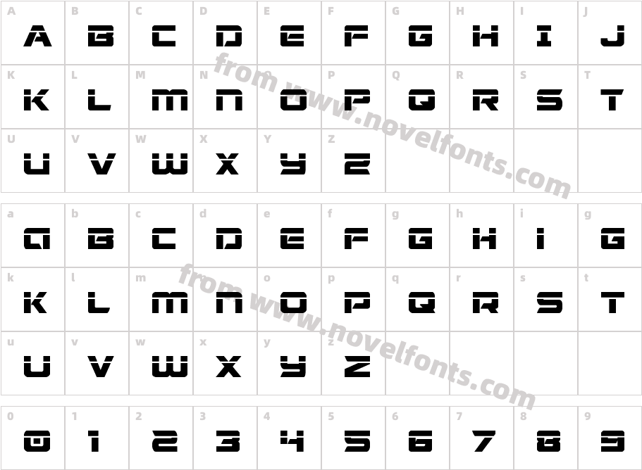 Starduster Laser RegularCharacter Map