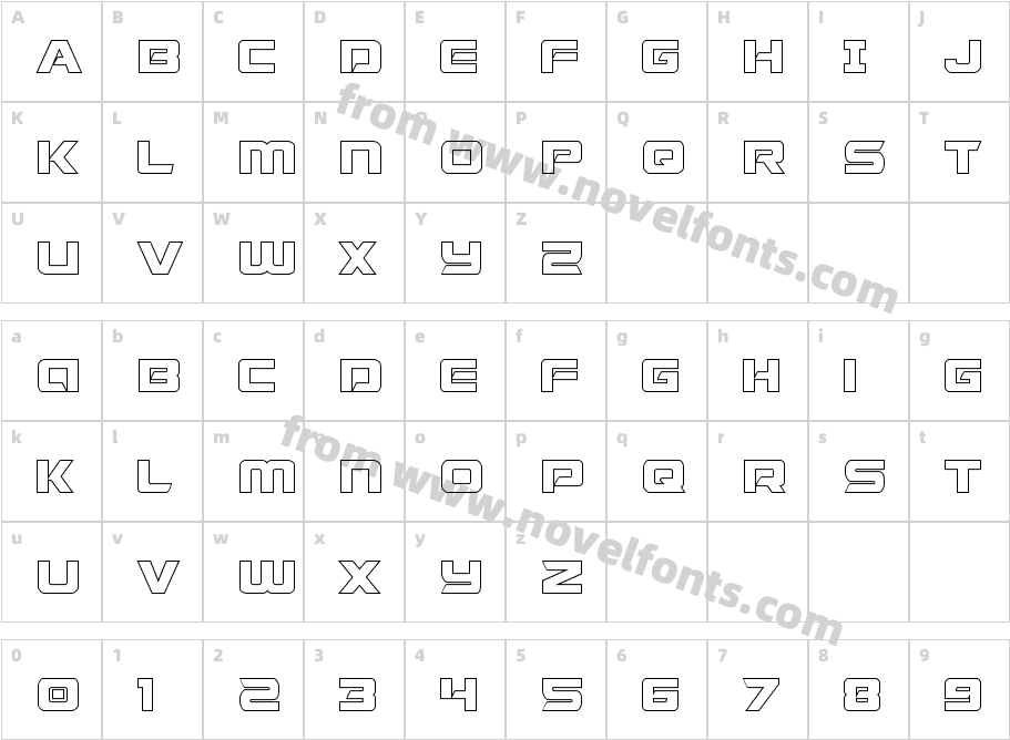 Starduster Shadow RegularCharacter Map