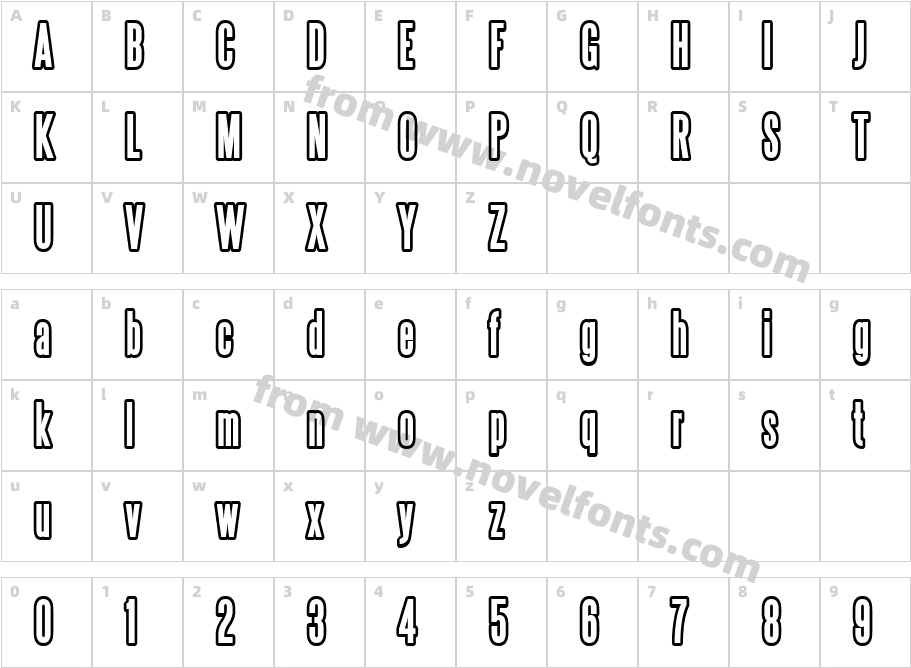 Steelfish OutlineCharacter Map