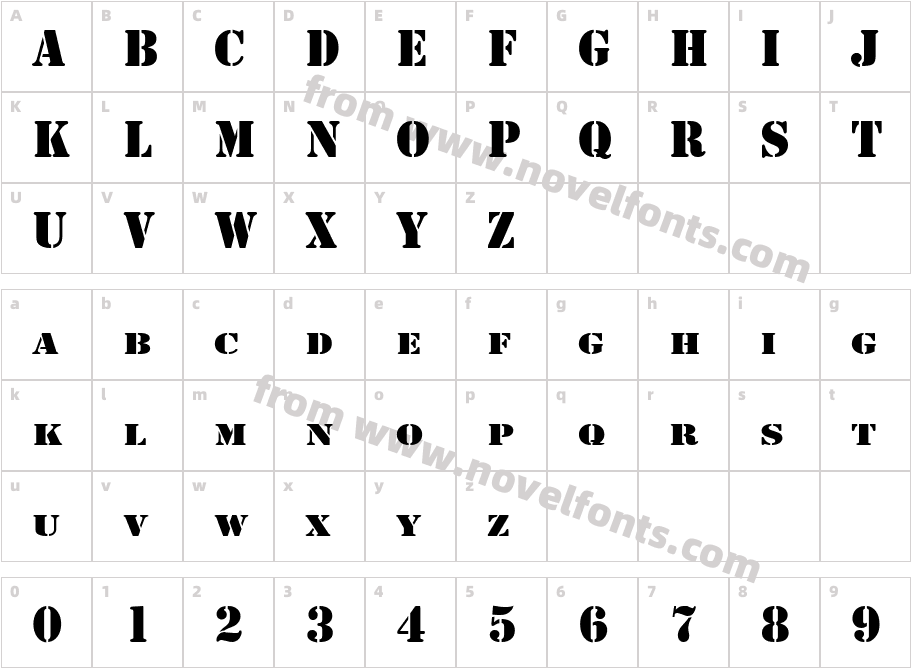 StencilCharacter Map