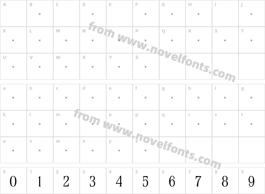 Stirling Light TabCharacter Map