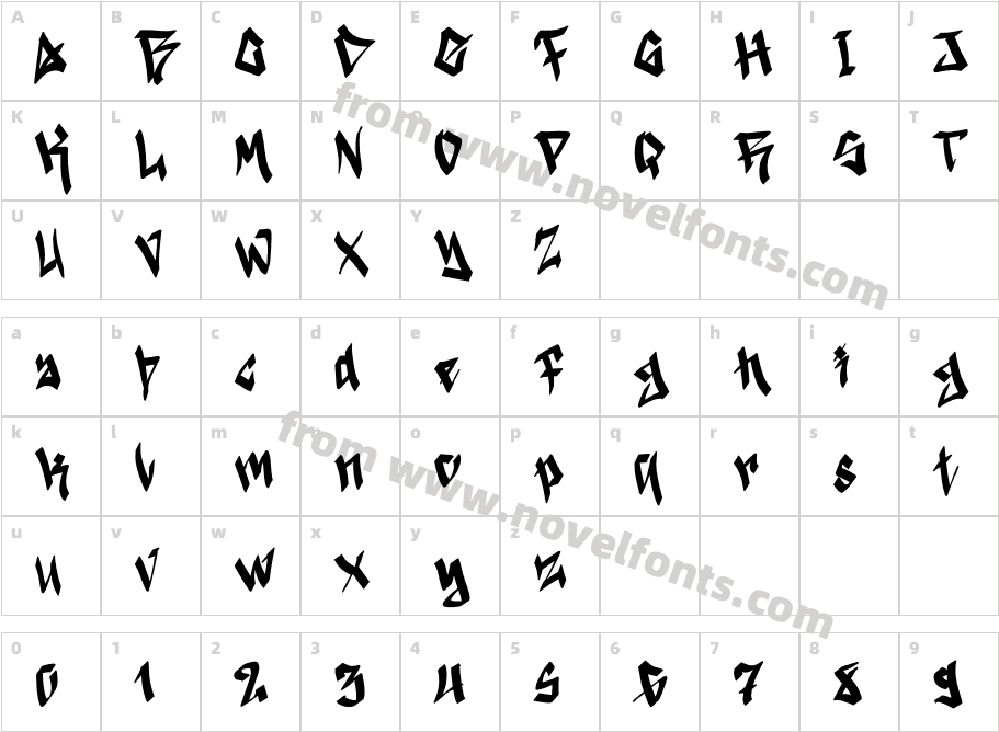 Street Gangsta Demo RegularCharacter Map