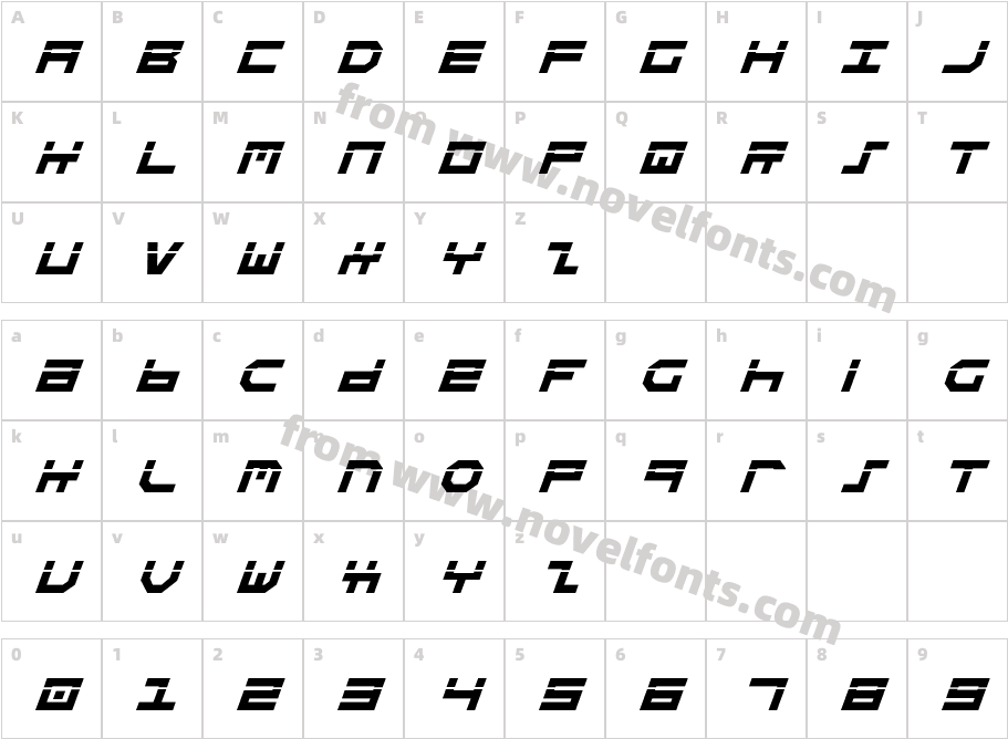 Stuntman Laser ItalicCharacter Map