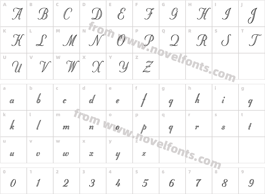 Stuyvesant StdCharacter Map