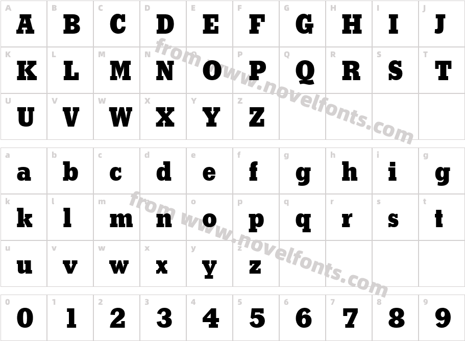 Stymie Extra Bold BTCharacter Map