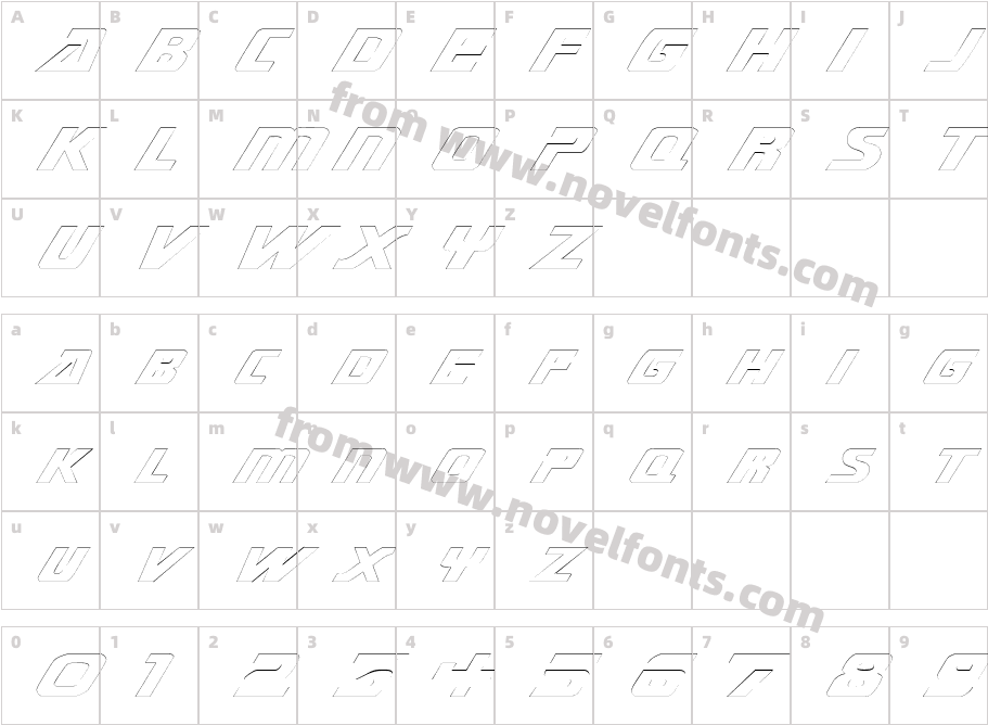 Submarine Extended Outline RegularSWFTECharacter Map