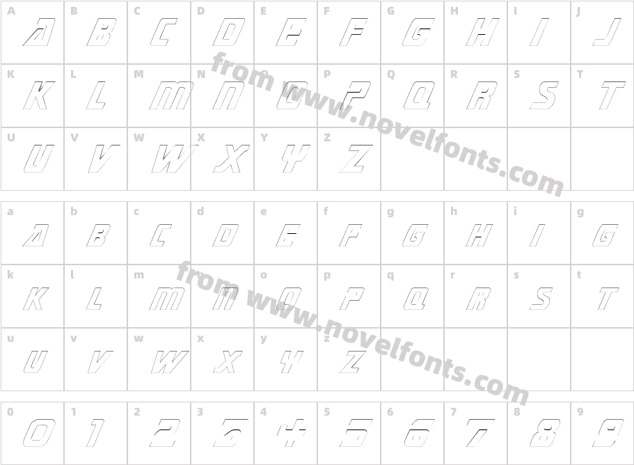 Submarine Outline RegularSWFTECharacter Map