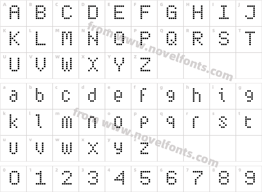 Subway Ticker GridCharacter Map