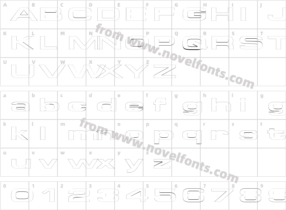 SupertouchOutlineRegularSWFTECharacter Map