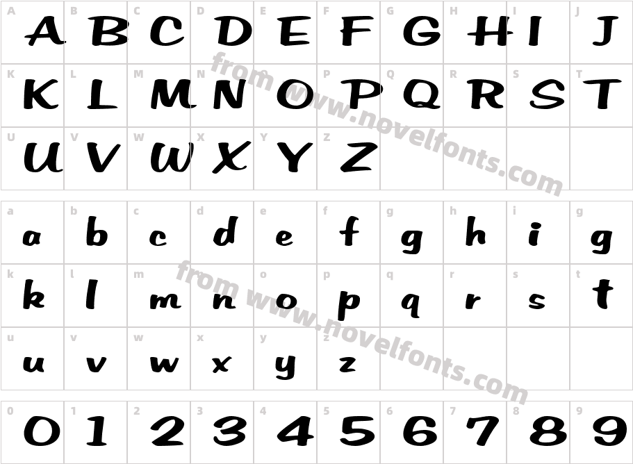 Sureno ScriptSSK BoldCharacter Map