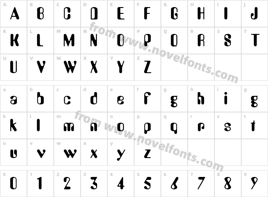 Svelte BoldCharacter Map