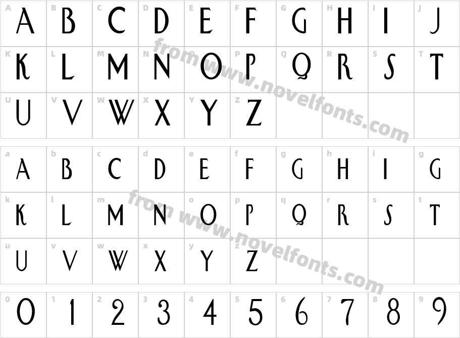 Swan Condensed RegularSWFTECharacter Map