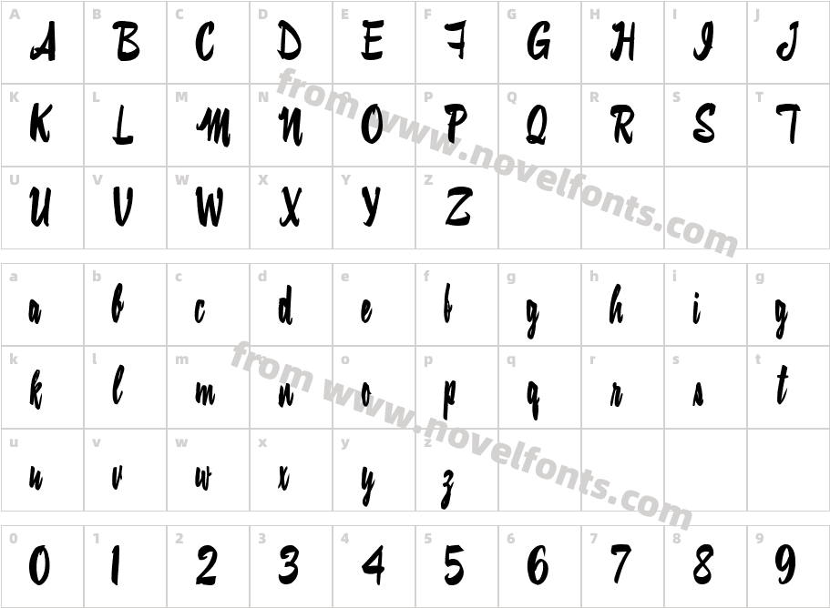 Swish Norm64 SP BoldCharacter Map