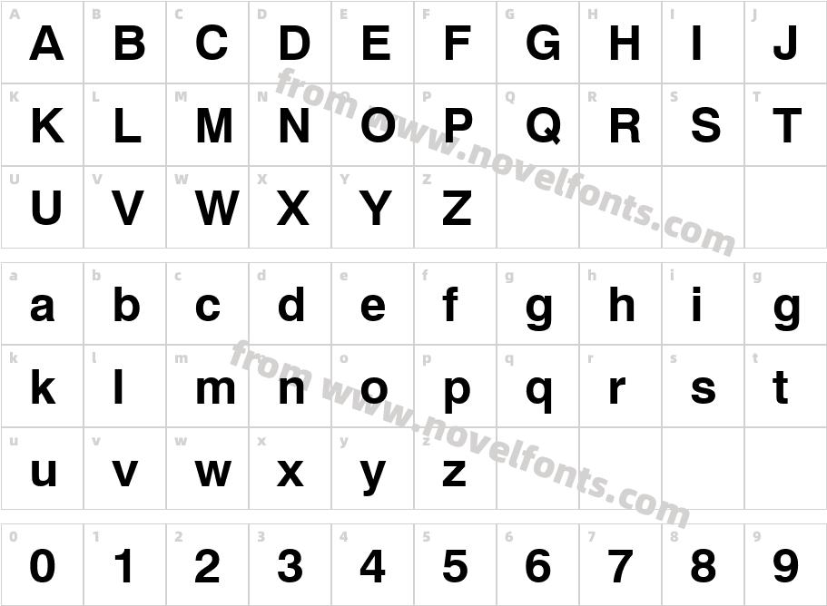 Swiss 721 Bold SWACharacter Map