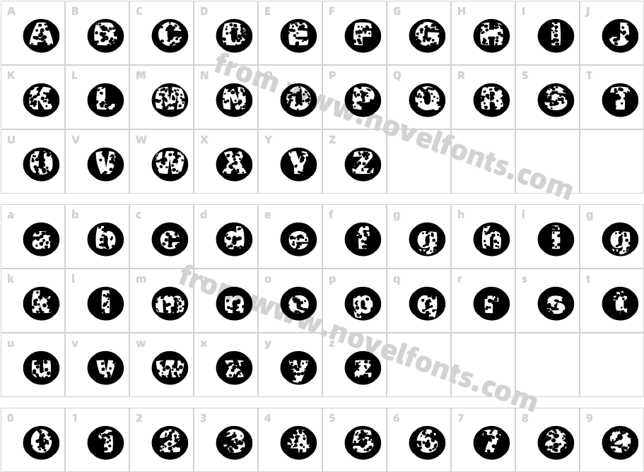 Swiss Cheese CirclesCharacter Map