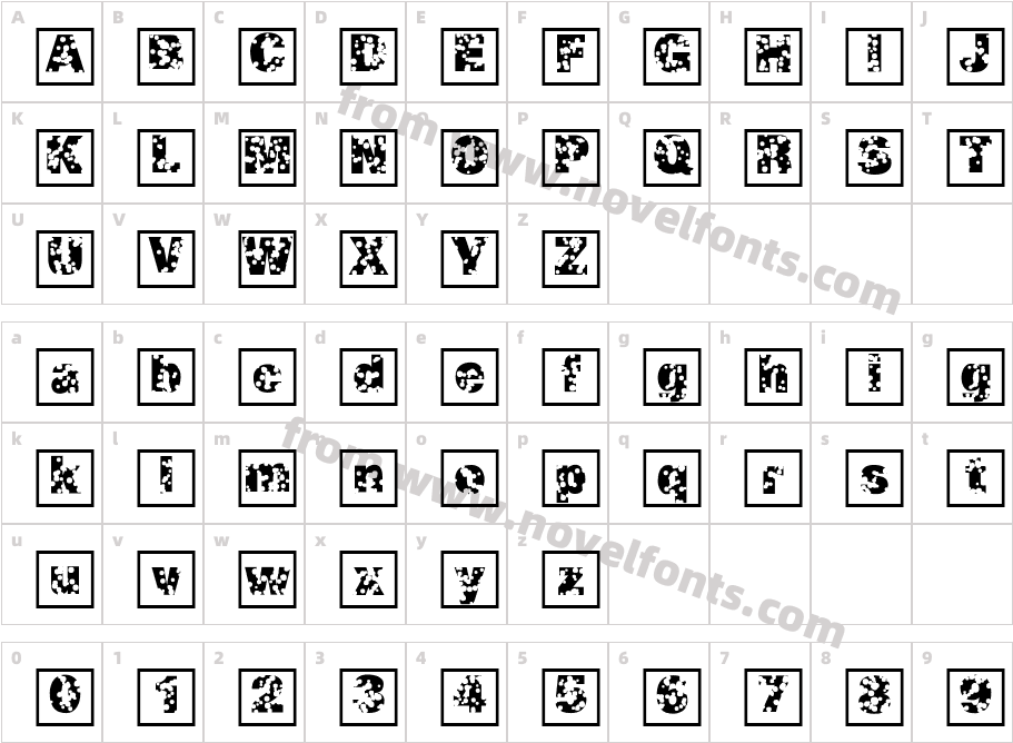 Swiss Cheese FramesCharacter Map