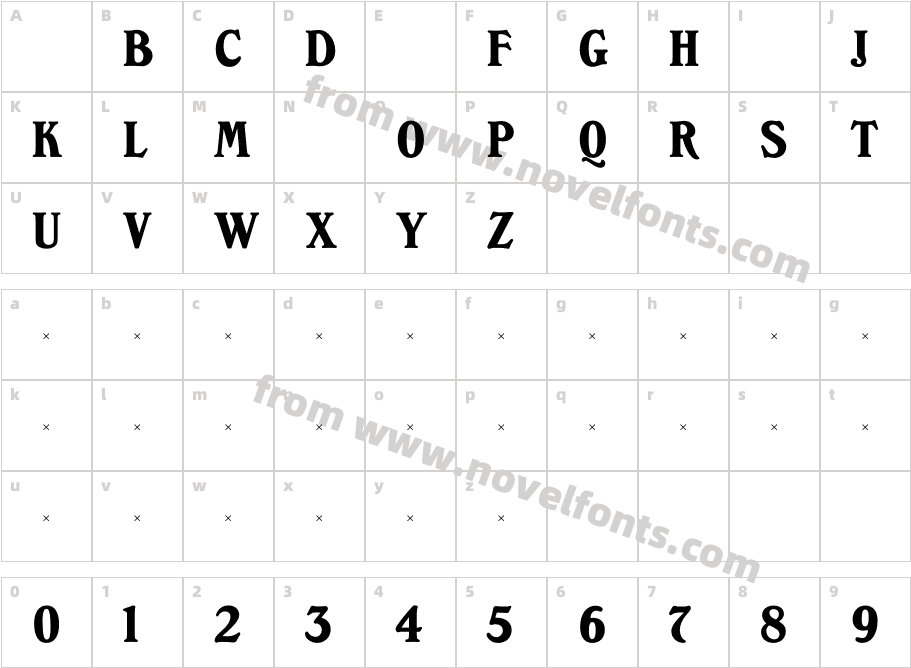 Sycamore BoldCharacter Map