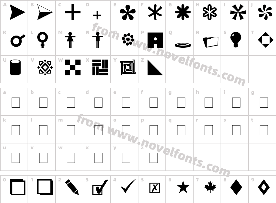 Symbols NormalCharacter Map