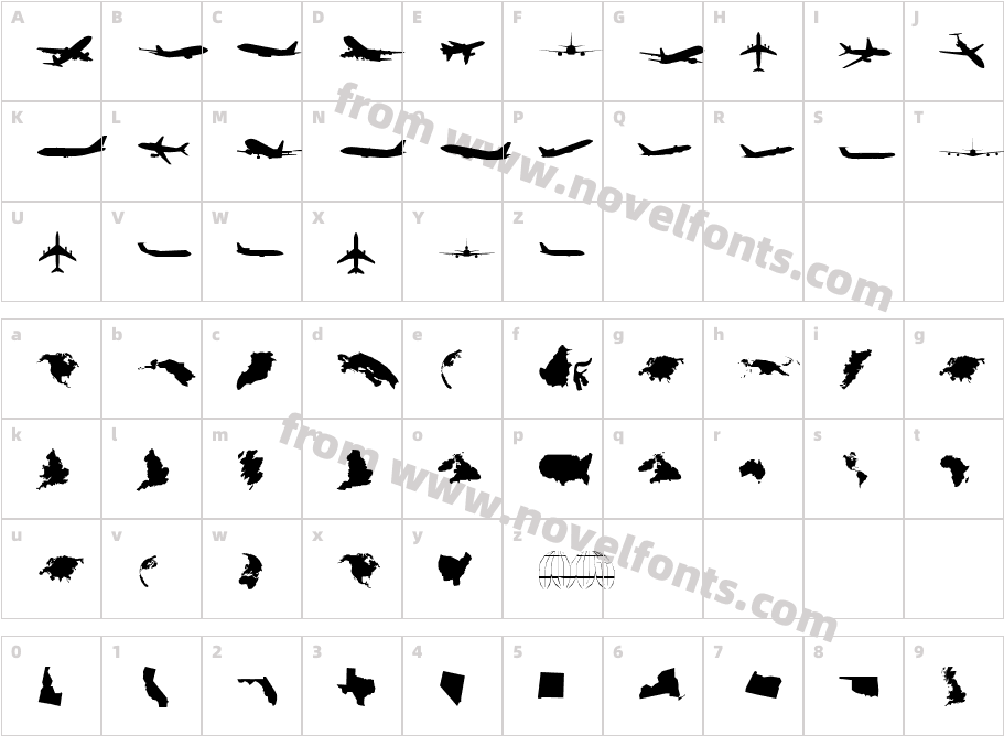 T AirCharacter Map