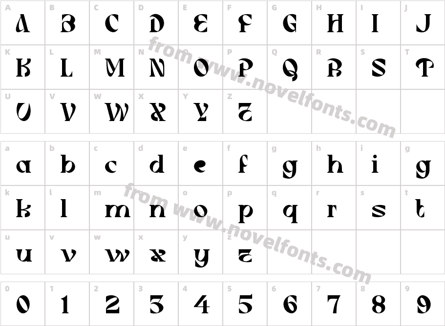 TARSICA RegularCharacter Map