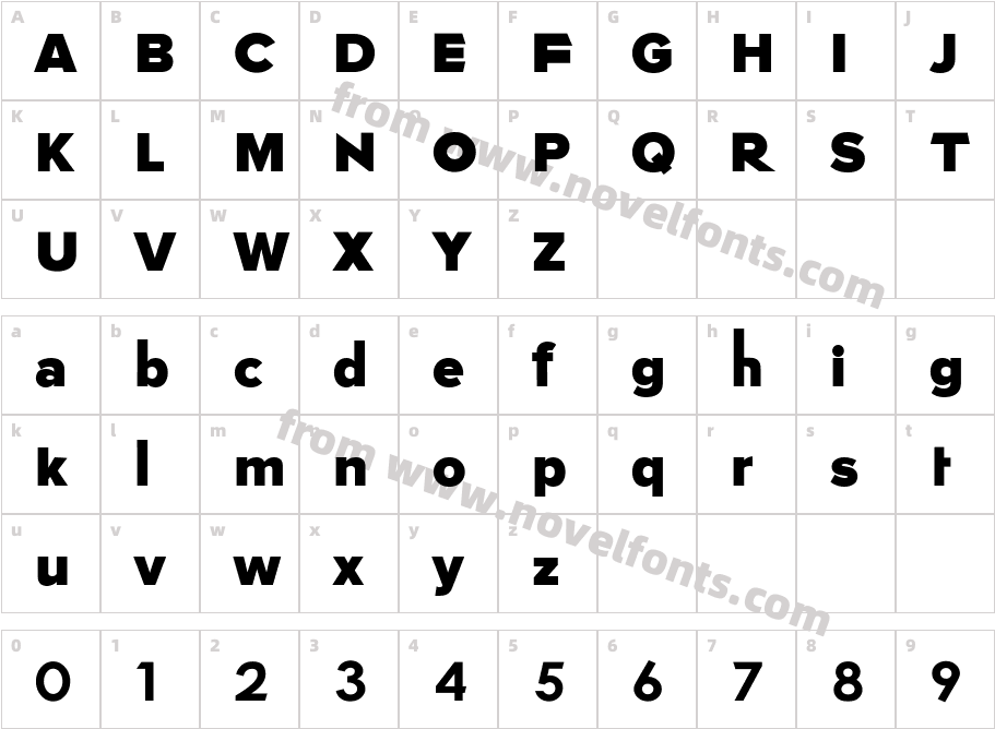 TCF 30s BoldCharacter Map