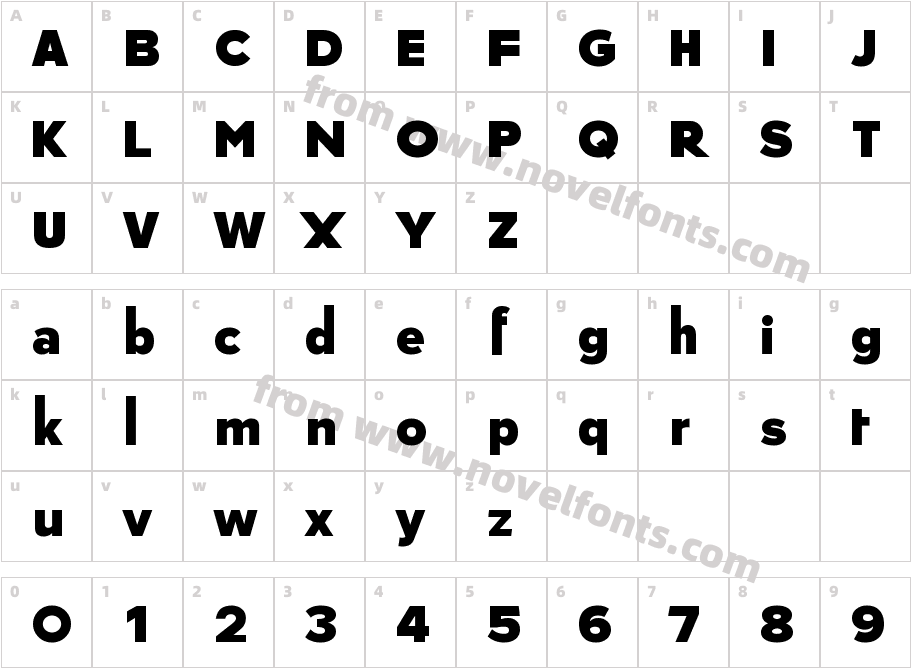 TCF Print BoldCharacter Map