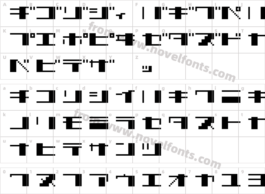 TECNO STRESS KATAKANACharacter Map