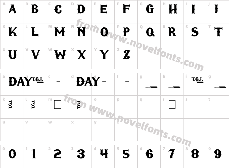 TGI FridayCharacter Map