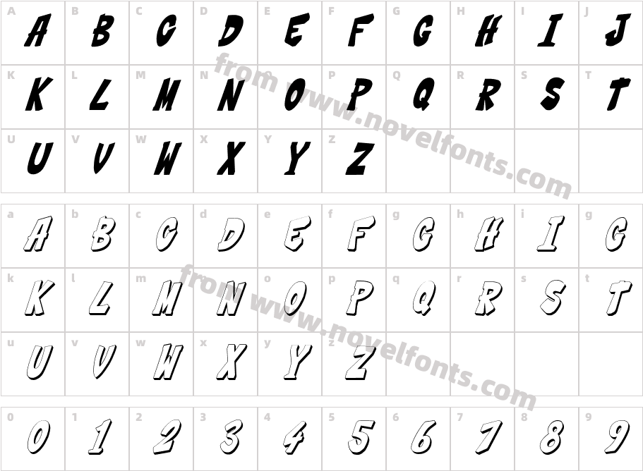 THWACK!!!Character Map