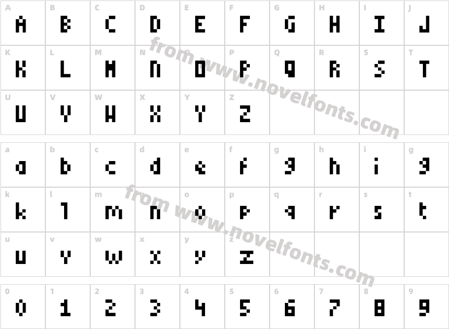 TI 83+ Graph Screen Font RegularCharacter Map